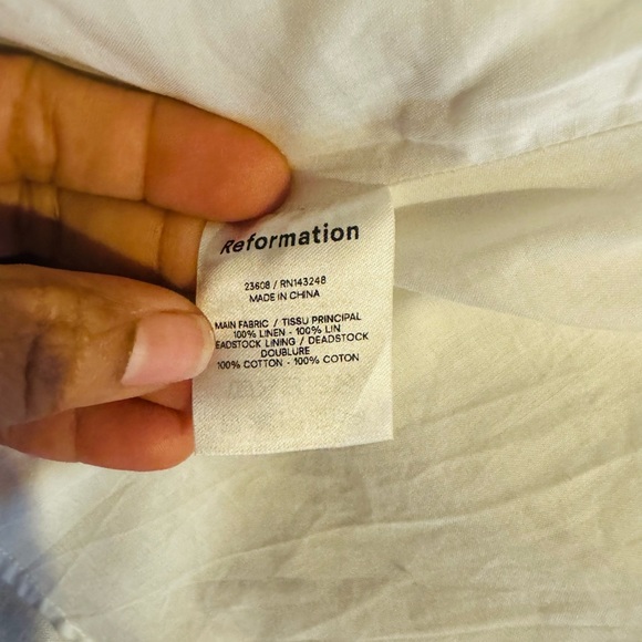 NWT REFORMTION AMETHYST LINEN Dress woman - Picture 6 of 7